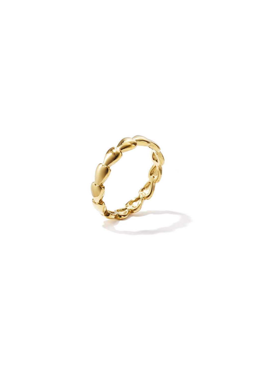Minimalistische ring met kleine hartjes