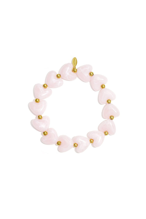 Elastieken hartjes kralenarmband