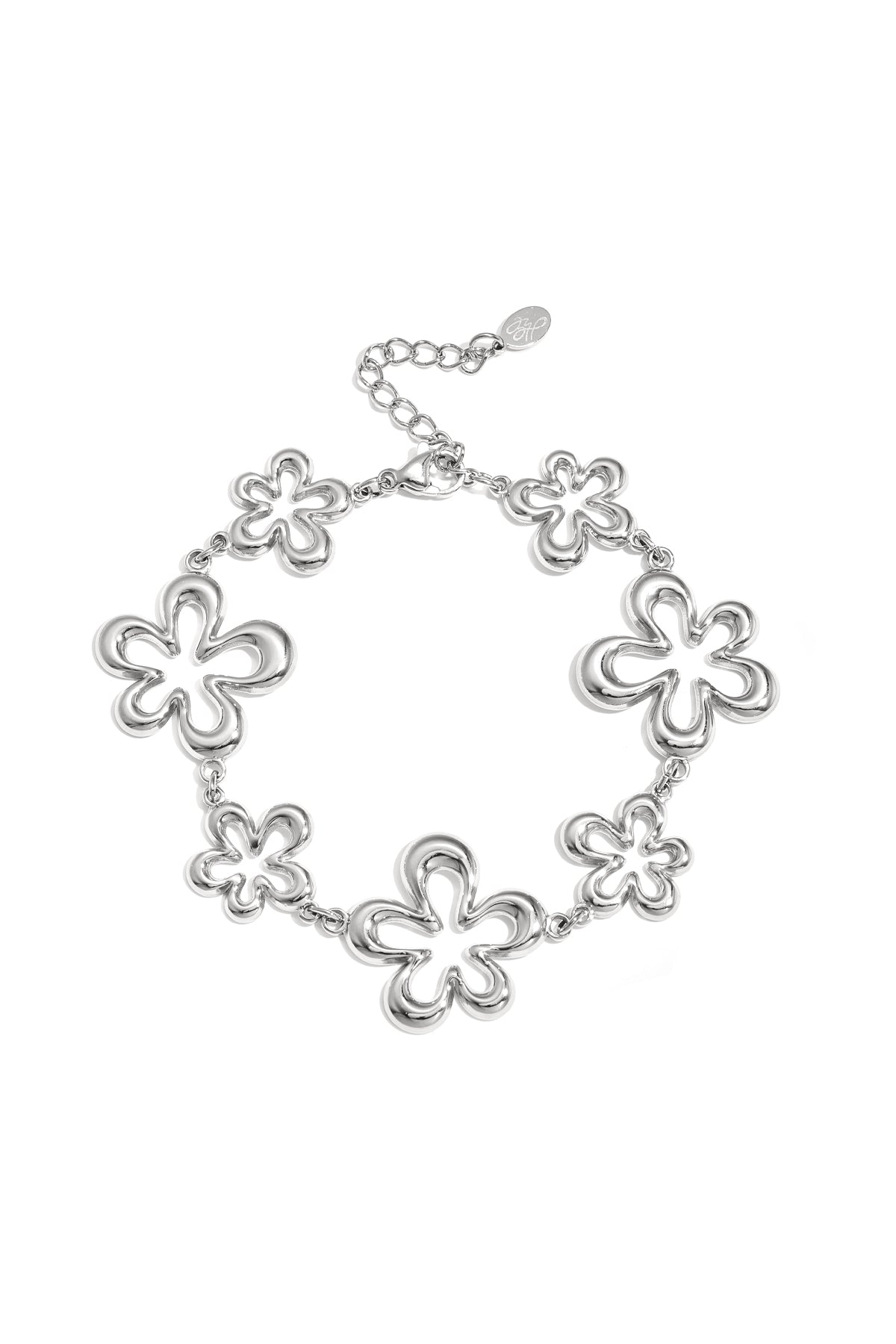Armband met speelse bloemen in variërende maten